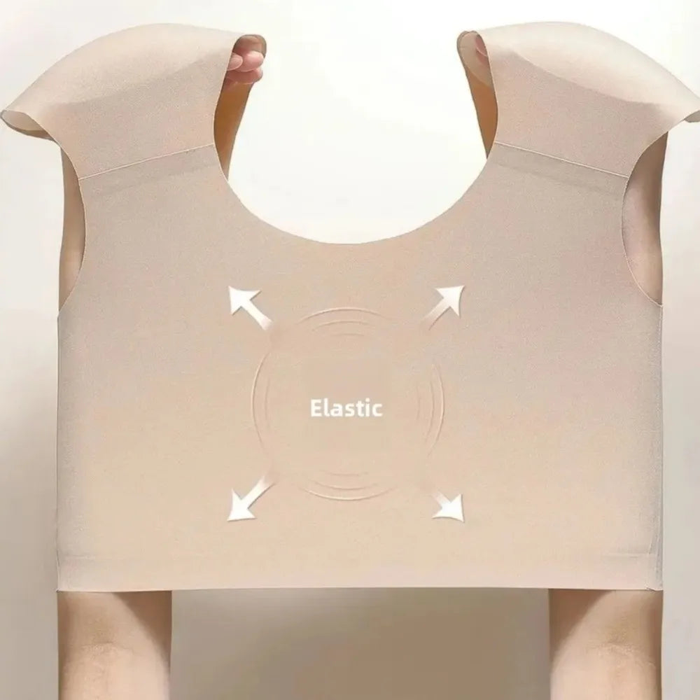 Traceless Right-angle Shoulder Bra Breathable Tops Makes Large Breasts Appear Smaller Shoulder Pad Bra for Women