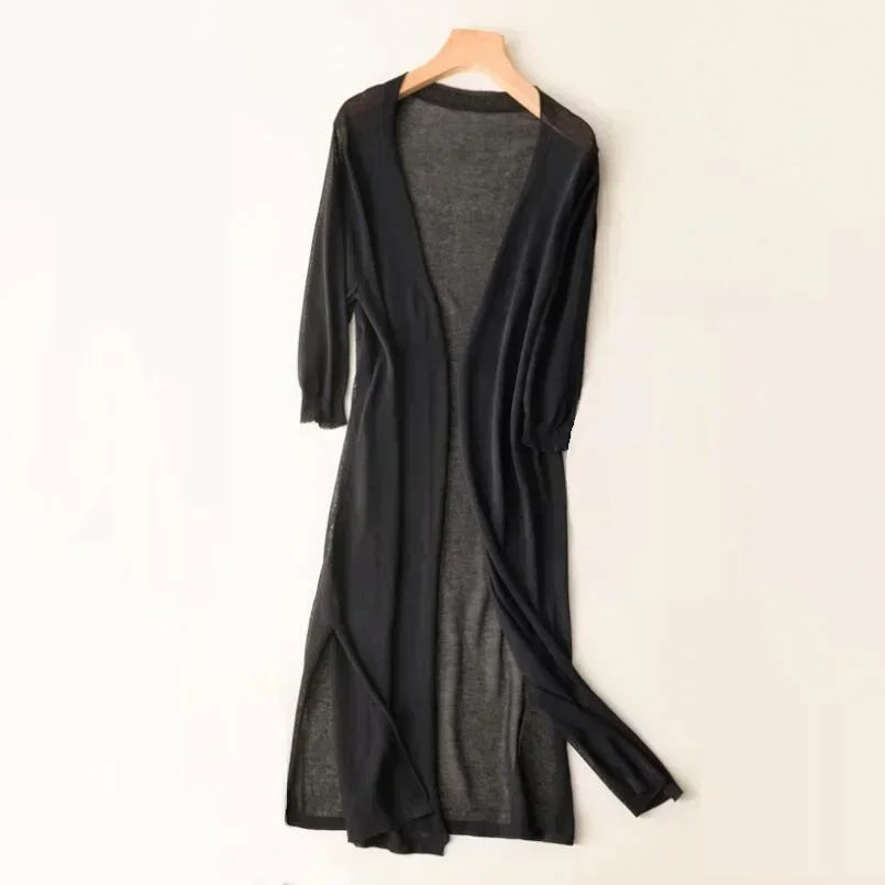 Hot Spring Summer Sun Protection Clothing Women Long Cardigan Female Knitted Sweater Women Coat Jacket Ladies Shawl Outerwear