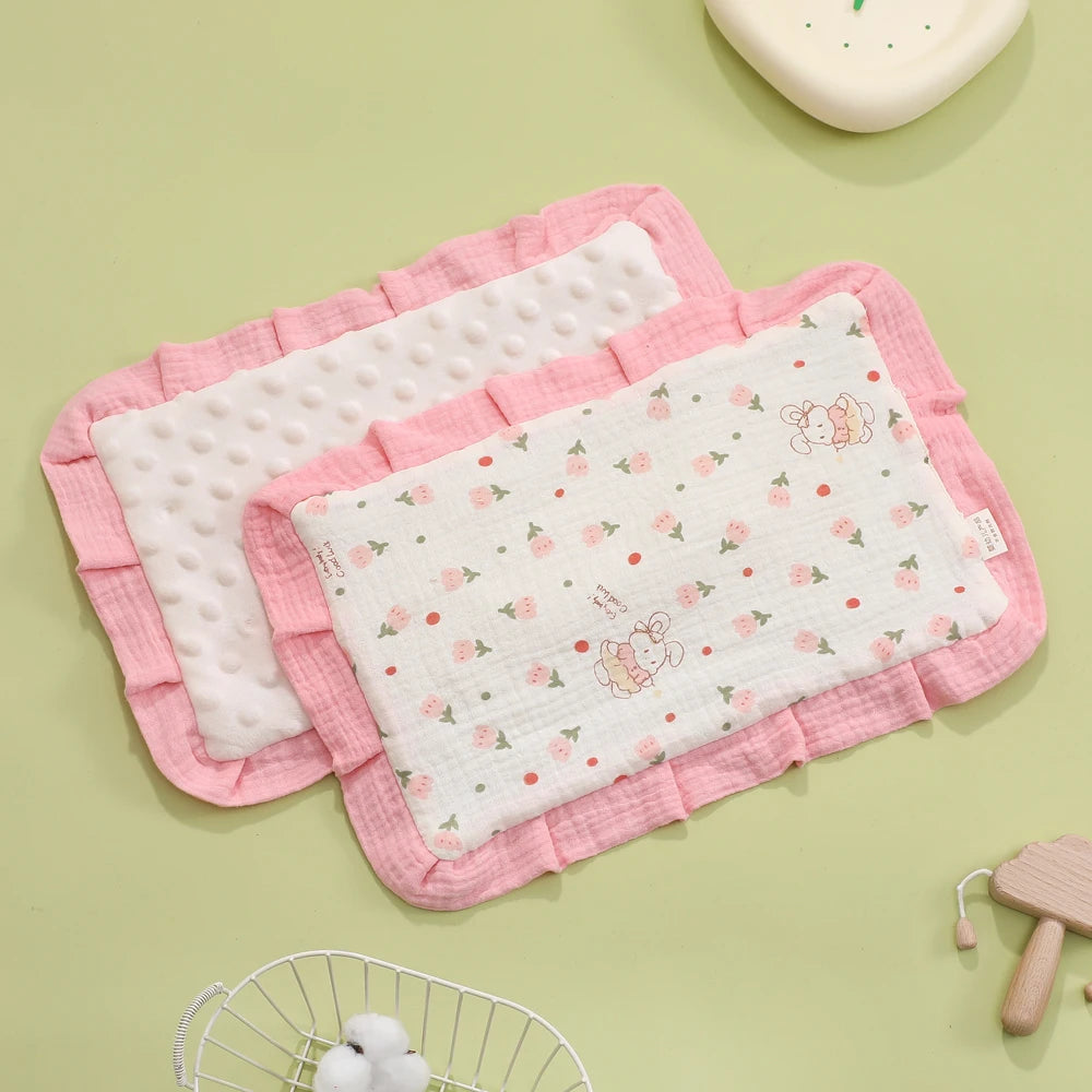 Newborn Baby Flat Pillow Cartoon Printed Baby Pillow Cotton New Born Cloud Pillow Four Seasons Universal Pillow Cushion