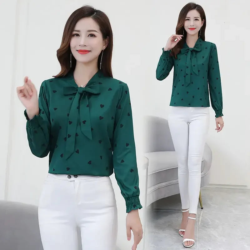 Women Blouse Chiffon Shirt Long Sleeve Spring Clothes Top Long Sleeve Women's Shirt Blusas Ropa De Mujer