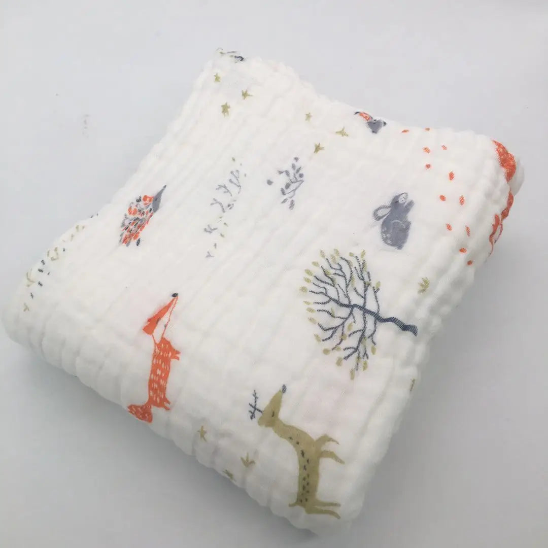 6 Layers Muslin Swaddle Baby Blankets Newborn Cotton Baby Blanket Bath Quilt Solid Newborn Swaddle Baby Boy Girl Blanket