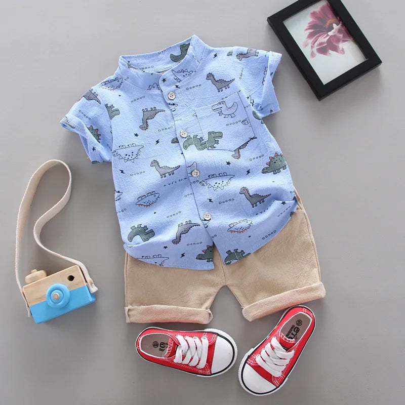 Children's clothing summer Korean version thin baby suit cartoon trendy casual two-piece set