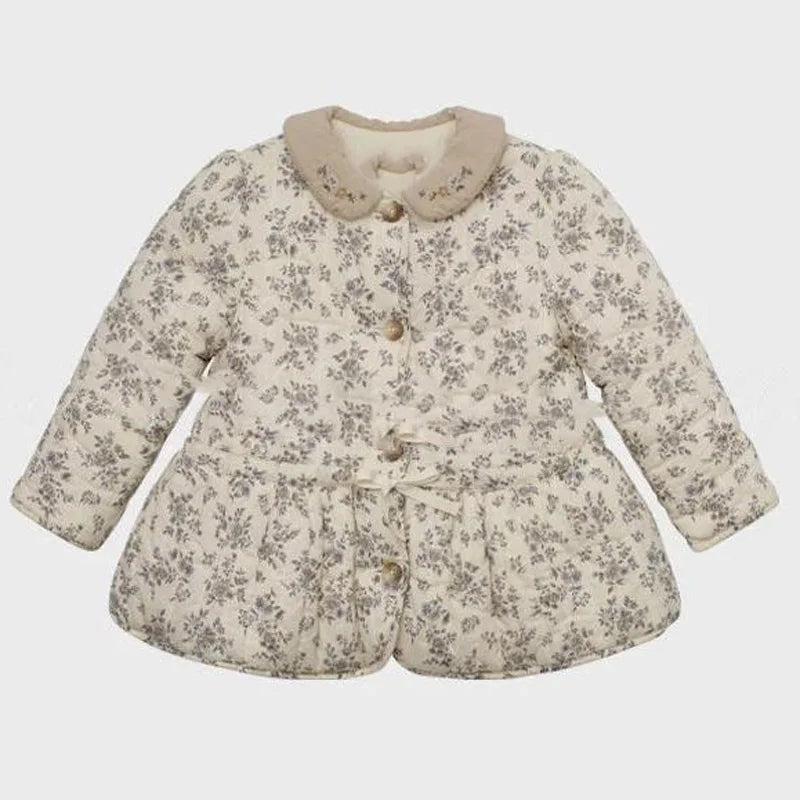 Lou 2025 Autumn Kids Blouse Top Warm Knit Sweaters Cardigan Winter Down Coat Outwear Floral Girl Casual Pant Clothing