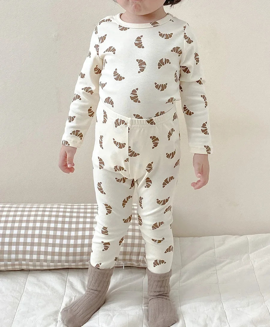 Kids Pijamas Set 2026 Baby Girls Boys Pajamas Cute Cherry Print Cotton Children's Two Piece Set Sleepwear