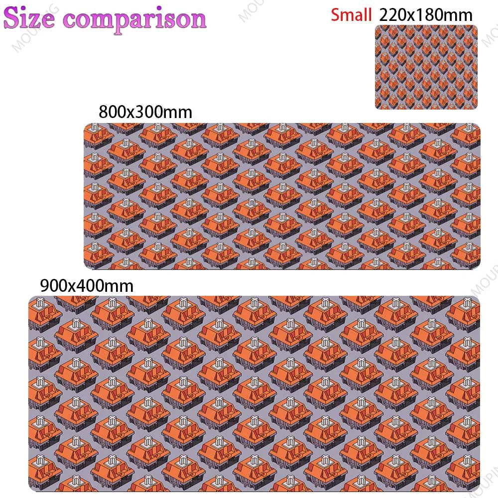 Large Kawaii Grey Gaming Mouse Pad Non Slip Rubber Stitched Edge Desk Mat For PC Laptop Office Dorm Switch Keyboard Gamer Gift
