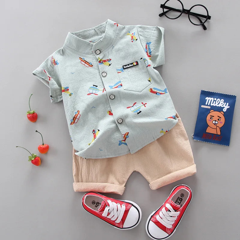 Fashion Baby Boy's Suit Summer Casual Clothes Set Top Shorts 2PCS Baby Clothing Set For Boys Infant Suits Kids Clothes