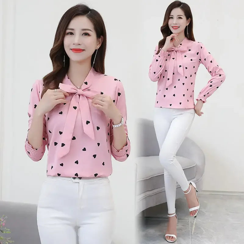 Women Blouse Chiffon Shirt Long Sleeve Spring Clothes Top Long Sleeve Women's Shirt Blusas Ropa De Mujer