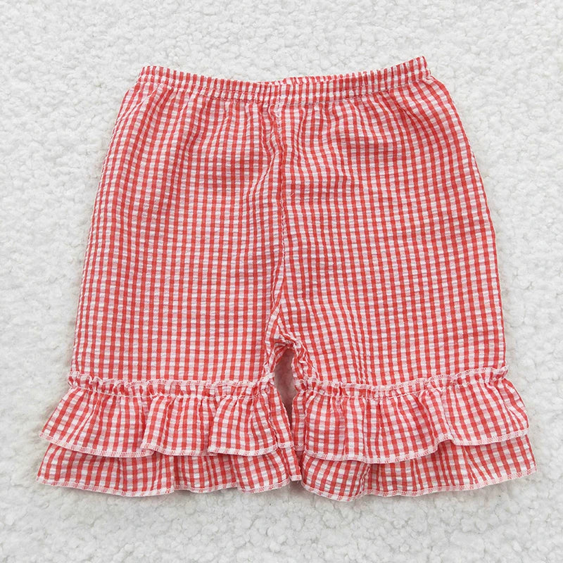 Wholesale Children Toddler Summer Seersucker Shorts Clothing Kids New Matching Baby Boy Girl Clothes