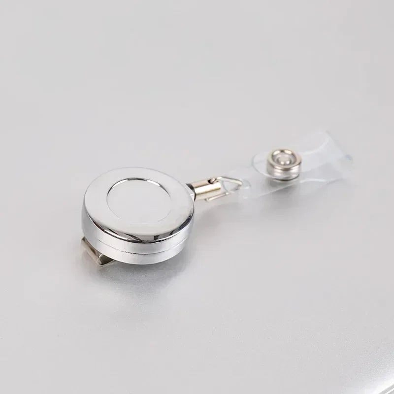1 Pcs Aluminum Alloy Card Cover Case Bank Business Work Card Holder with ABS Retractable Badge Reel Credit ID Card Badge Bag