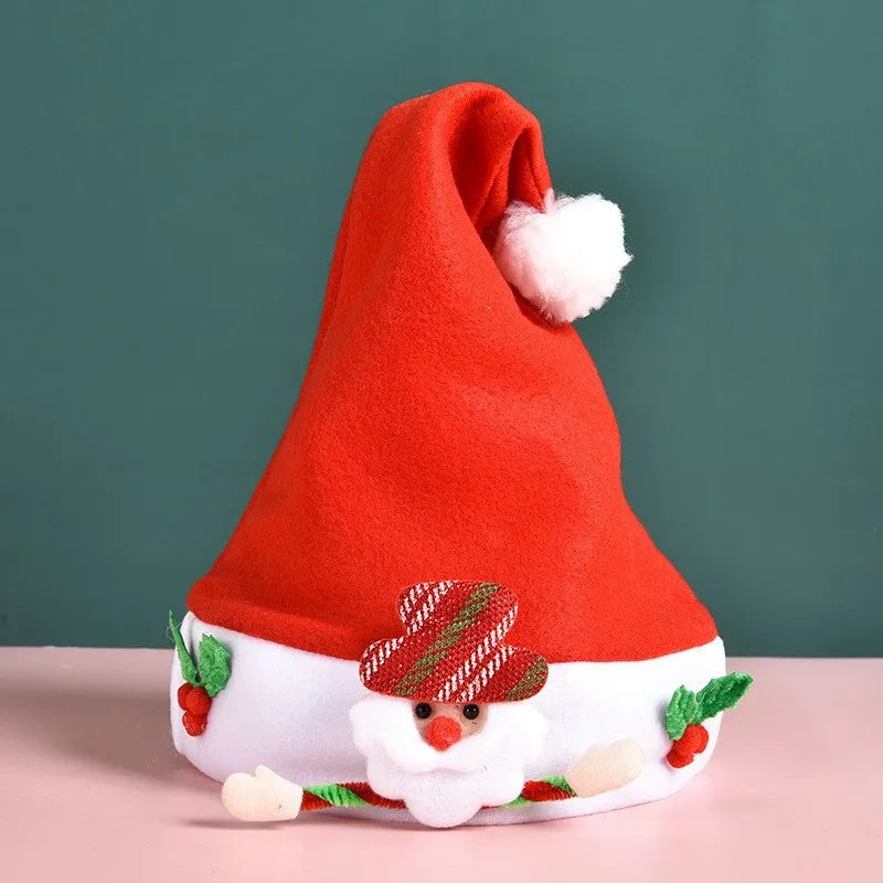 Christmas Hat for Baby Cute Cartoon Elk Santa Claus Xmas Cap Winter Warm Woolen Beanie Cap Party Hair Accessory