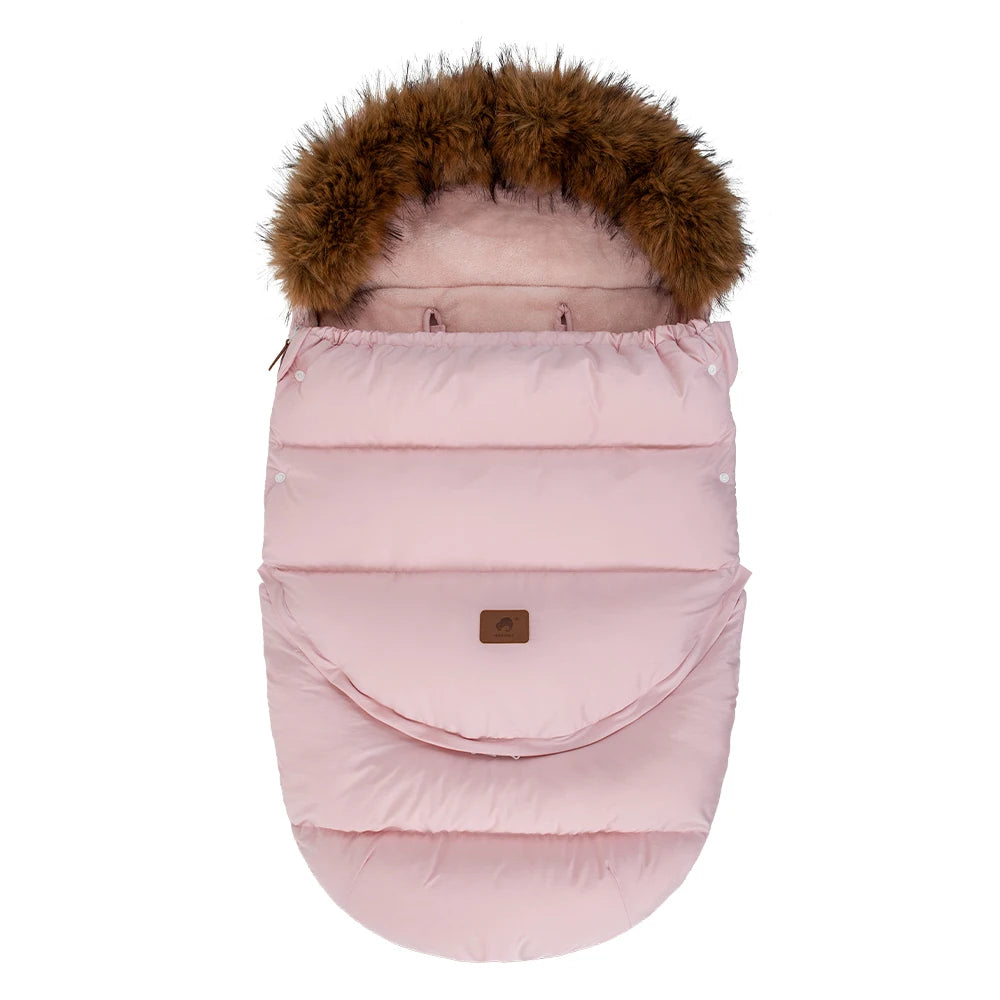 Baby Stroller Accessories Universal Pram Socks With Windproof Hooded Removable Fur Collar Winter Warm Envelope For Discharge