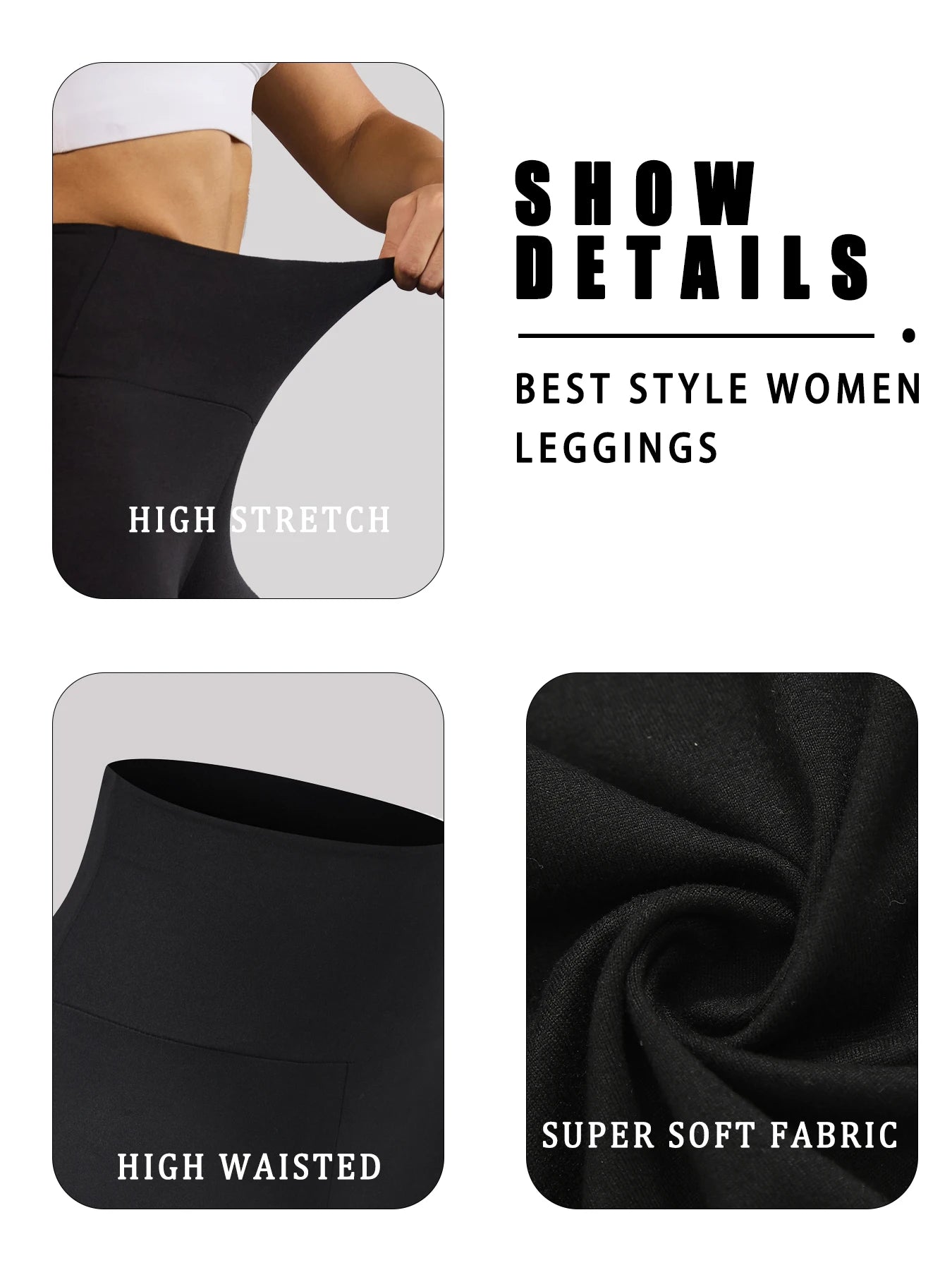 3 Pack Women's Super Soft Leggings High Waisted Tummy Control Workout Yoga Running Athletic Push Up Gym  Leggings