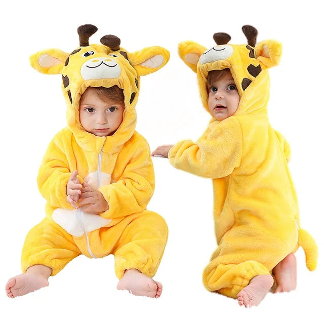MICHLEY New Easter Rabbit Baby Rompers Winter Hooded Flannel Toddler Infant Clothes Overall Bodysuits Jumpsuit Costume For Kids