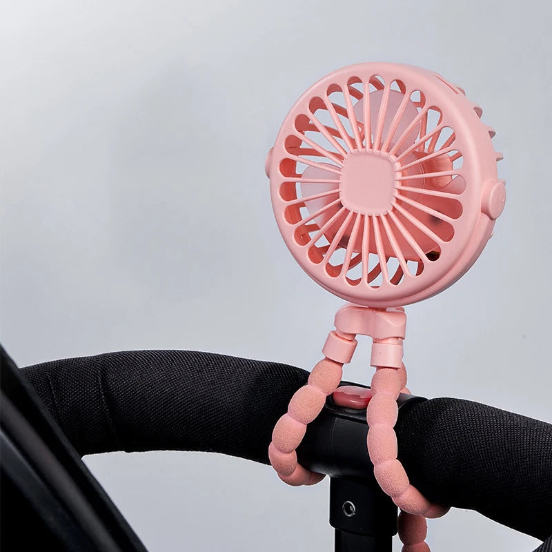Fan for Cart Stroller Fans Portable Outdoor Fan Clip On for Baby 500mAh USB Rechargeable Handheld Electric Fan for Home 3 Speeds