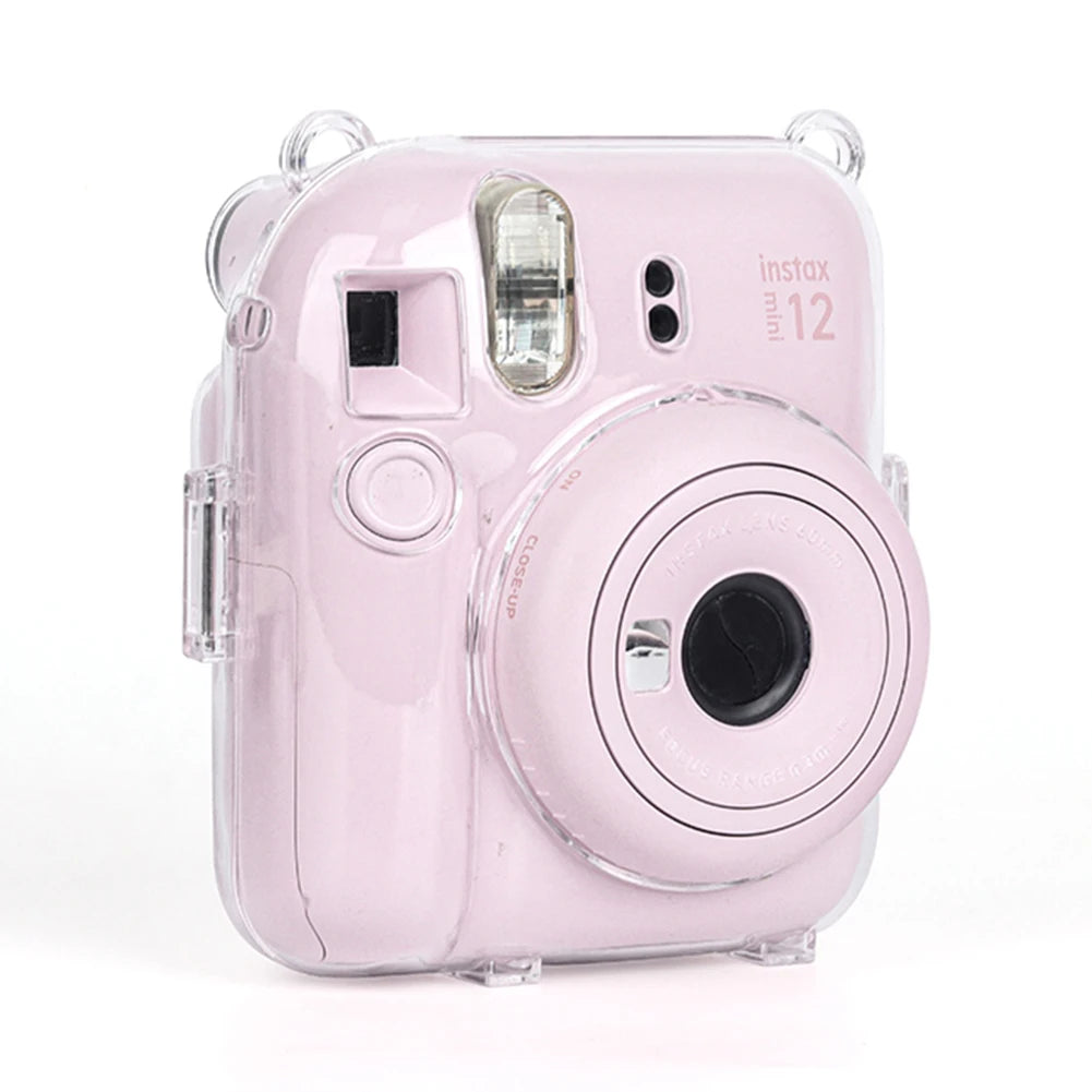 Mini Storage Case PC Crystal Protective Sleeve with Shoulder Strap for Fujifilm for Instax Mini 12 for Camera for Instax Mini12
