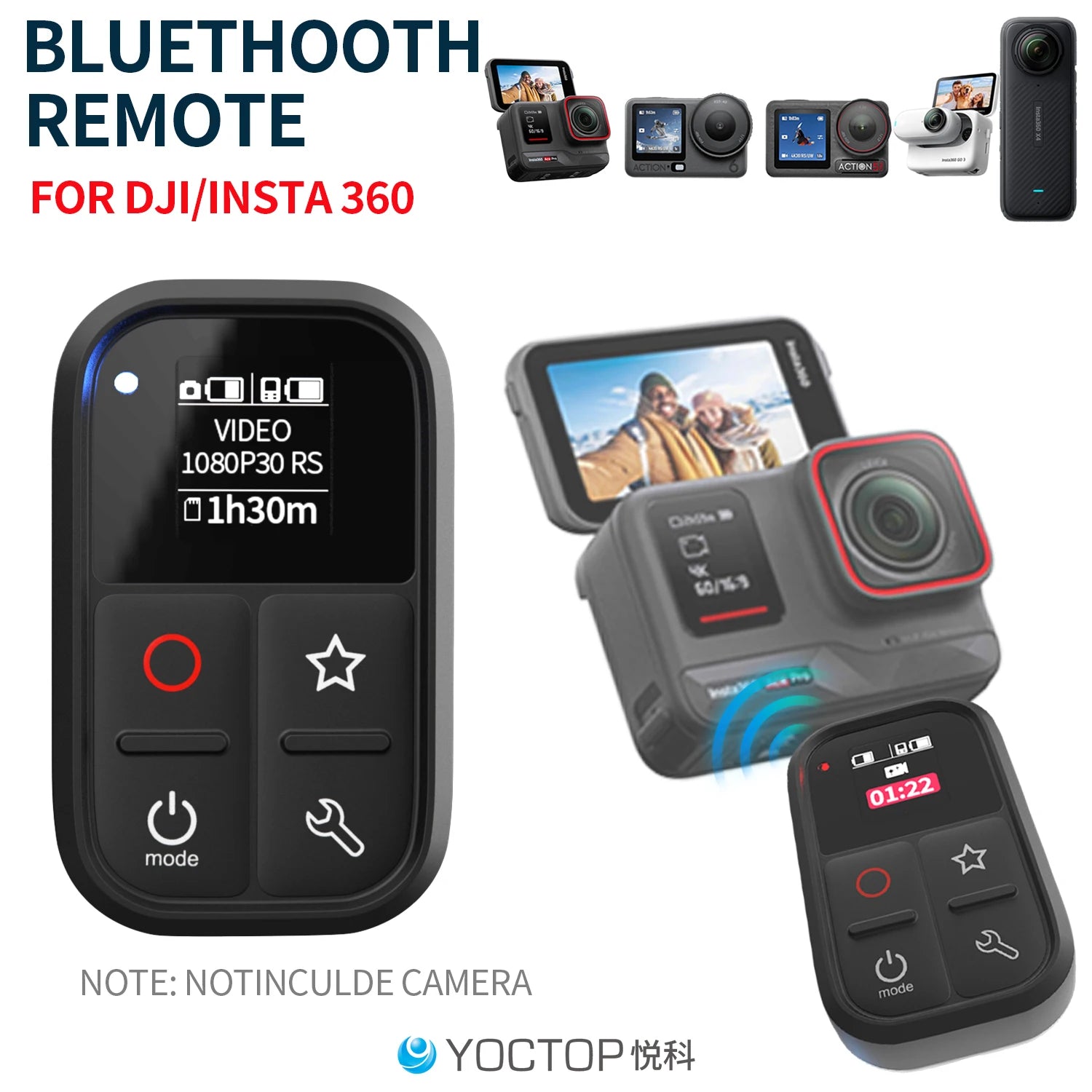 For DJI Action6/5 Pro controller accessories DJI sports camera Bluetoothemote control compatible with Action/4 Osmo360