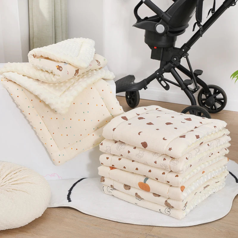 Stroller mat crib beanie down comfort mat gauze mattress padded padded baby mattress child quilt cotton mattress