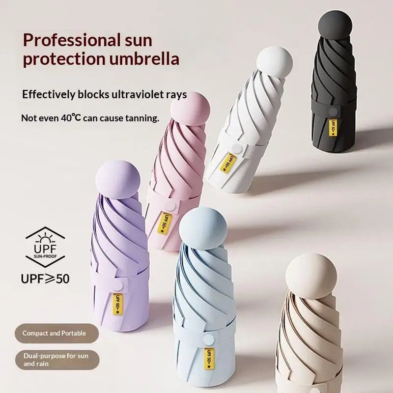 Compact Travel Mini Umbrella Uv Protection Umbrella 5 Fold Ultra Lightweight Sunshade Umbrellas Protable Manual