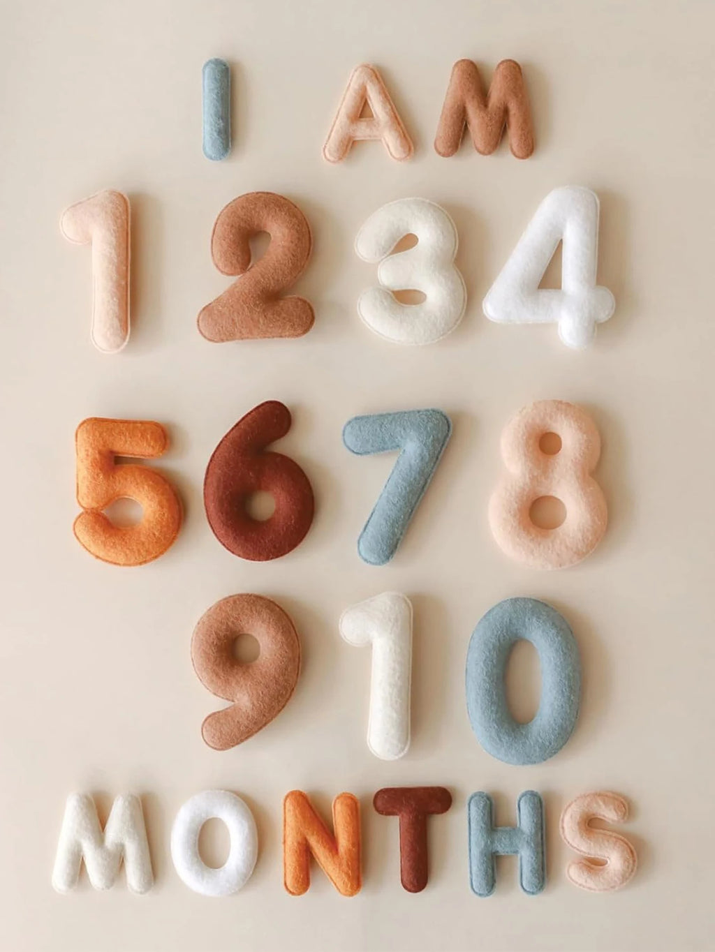 20pcs Baby Monthly Milestone Felt Numbers and Letters Newborn Photography Props Photo Number Sign Milestone Markers Shower Gifts
