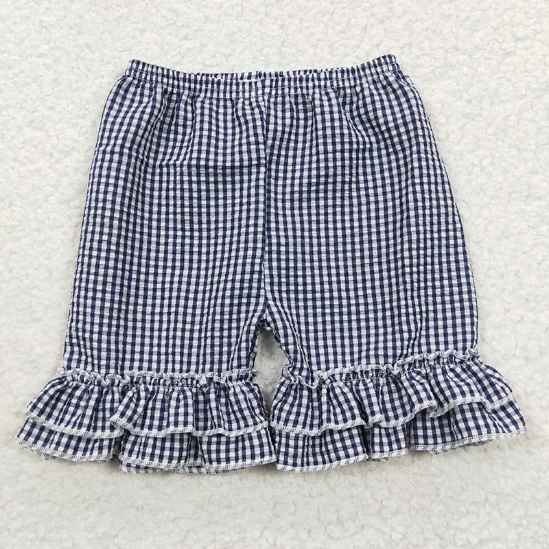 Wholesale Children Toddler Summer Seersucker Shorts Clothing Kids New Matching Baby Boy Girl Clothes