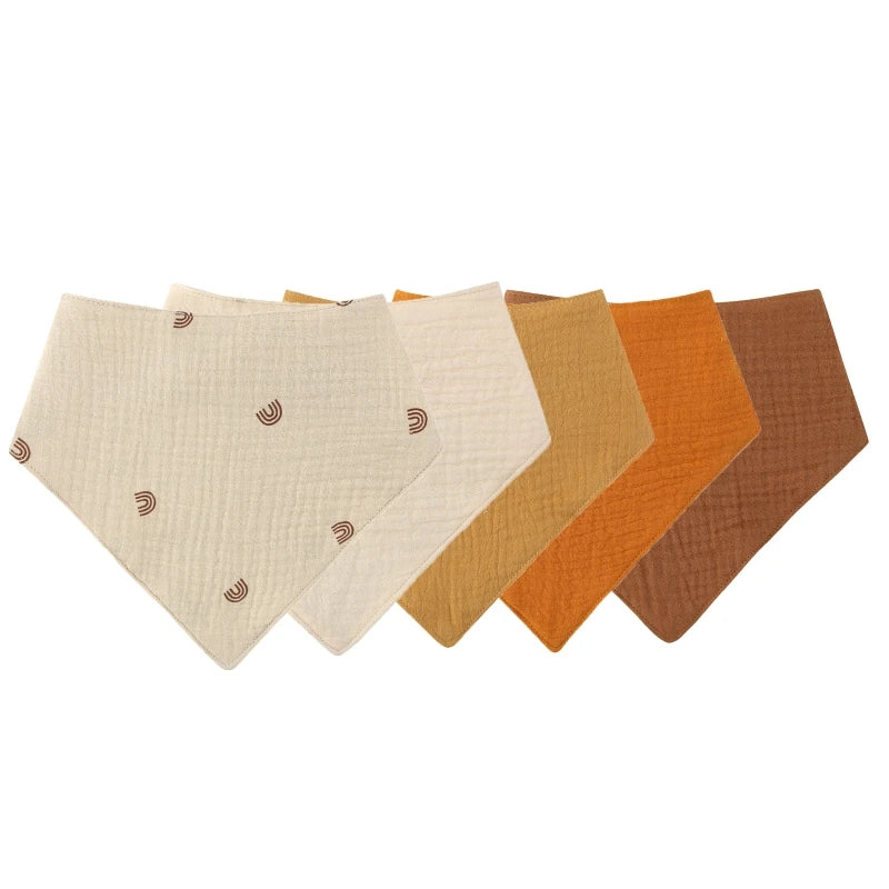 5Pcs/1pc Baby Infants Feeding Bib Soft Pure Cotton Bandana Muslin Absorbent Saliva Towel Toddler Scarf Newborn Burp