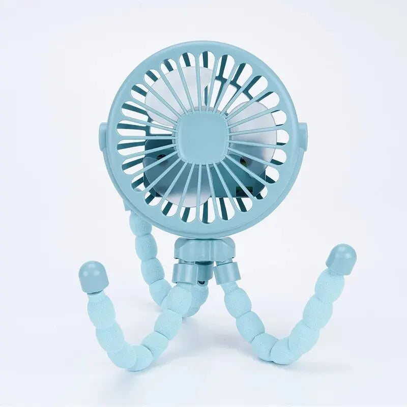 Octopus Baby Stroller Fan USB Charging Fan Mobile Phone Holder 3 Speeds Portable Mini Fan Silent Clip on Fan for Home Outdoor