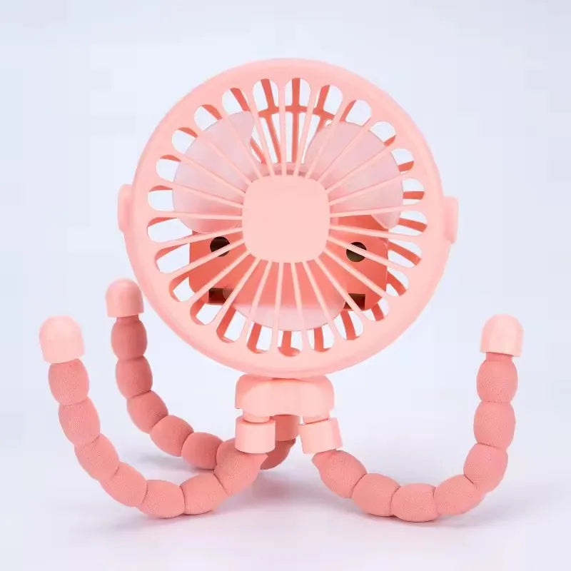 Multi Function Baby Stroller Fan Outdoor Flexible Tripod Clip Fan Usb Rechargeable Mini Portable Octopus Fan For Car Seat Crib