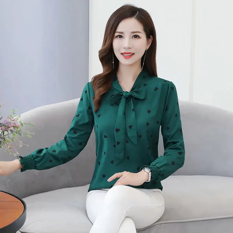 Women Blouse Chiffon Shirt Long Sleeve Spring Clothes Top Long Sleeve Women's Shirt Blusas Ropa De Mujer