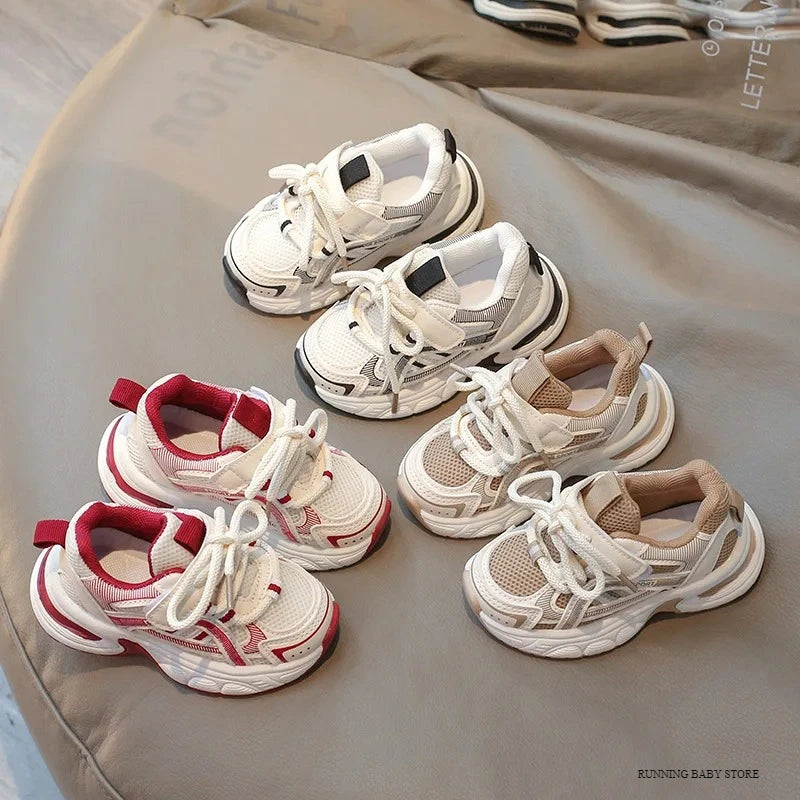 All Season New Breathable Children's Sports Shoes Little Student Shoes Flat with Boys Sneaker Shoes Girls Chunky Sneakers I07063