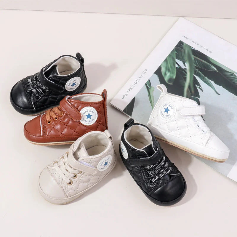 2025 Baby Boy Girl Spring and Autumn Fashion Design TPR Sole Anti Slip Walking Shoes High Quality Breathable Prewalker Shoes