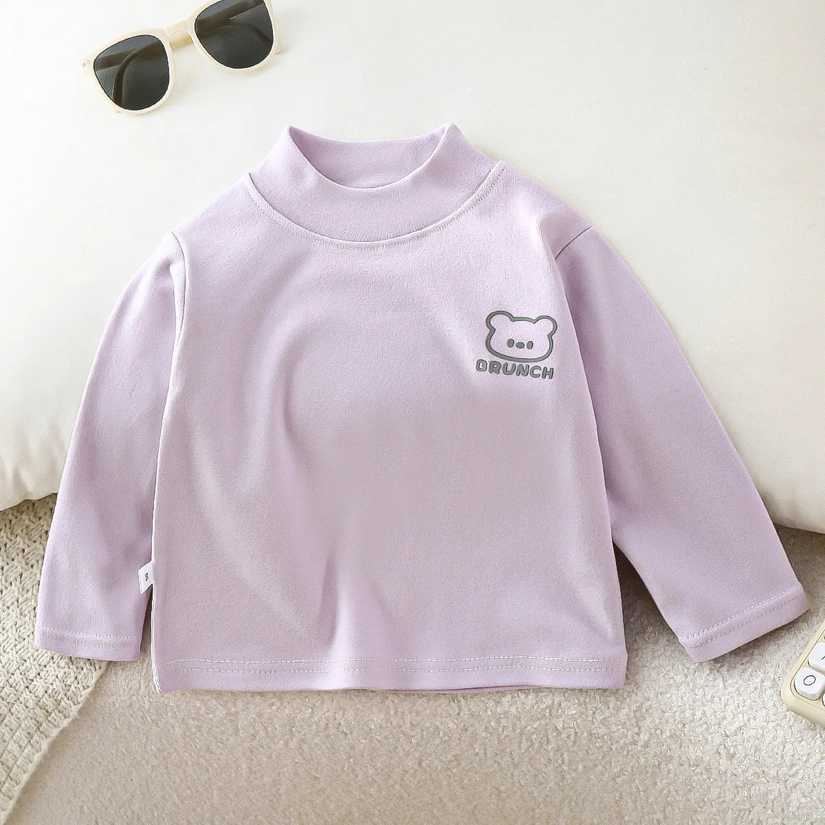 Kids Turtleneck Top Autumn Winter Children Long Sleeved Shirt Baby Girl Base Pullover Blouse Baby Clothing