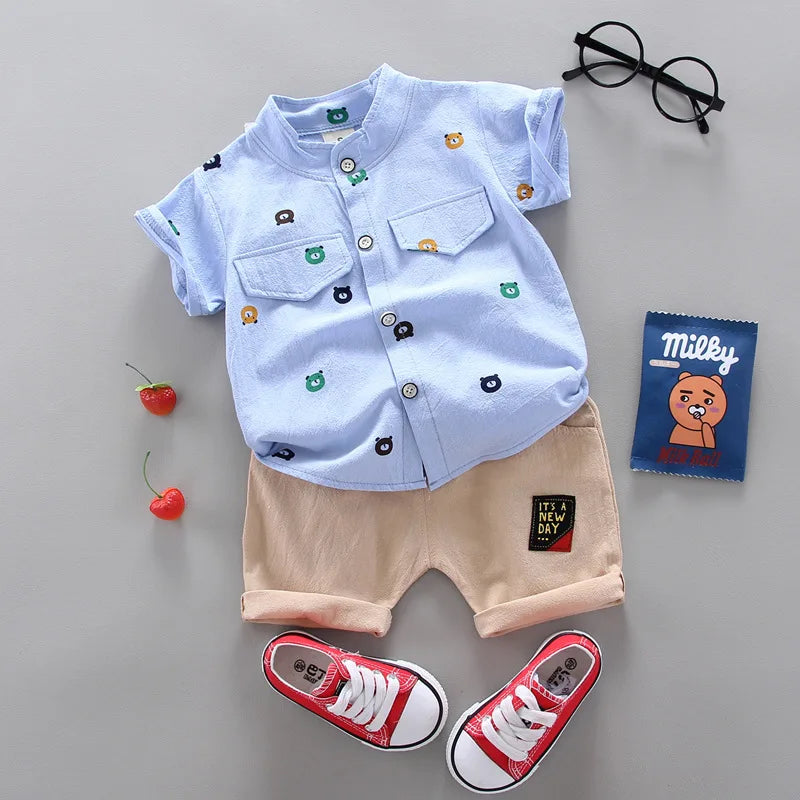 Fashion Baby Boy's Suit Summer Casual Clothes Set Top Shorts 2PCS Baby Clothing Set For Boys Infant Suits Kids Clothes