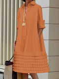 Uoozee Female Stylish Multi-Layered Lapel Shirts Dress 2024 New Spring Long Sleeves Urban Casual Midi Dresses For Office Lady