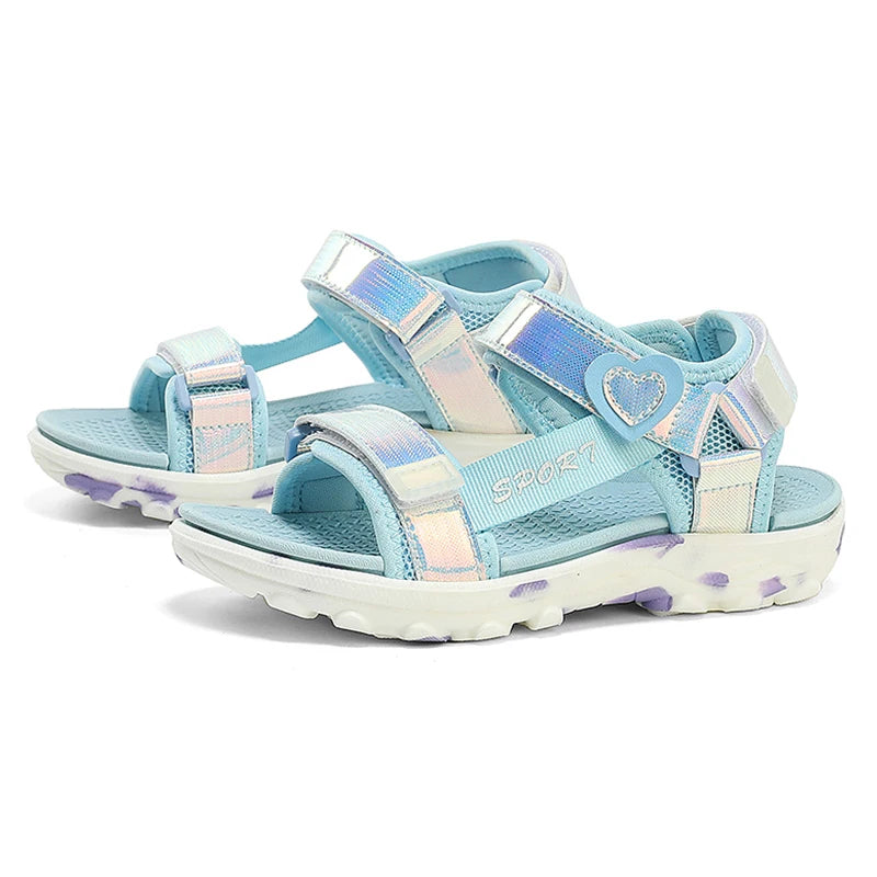 Summer Cute Princess Girls Sandals  Anti-slip Sport Children's Casual Sandals Toddler Girl Breathable Open Toe Sandal Shoes