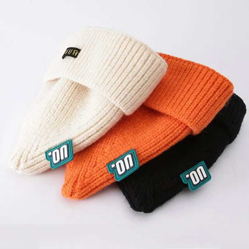 Cute Newborn Knitted Hat Winter Warm Baby Pullover Cap 3-18Month Boys Girls Solid Color Woolen Crochet Bonnet Children Beanies