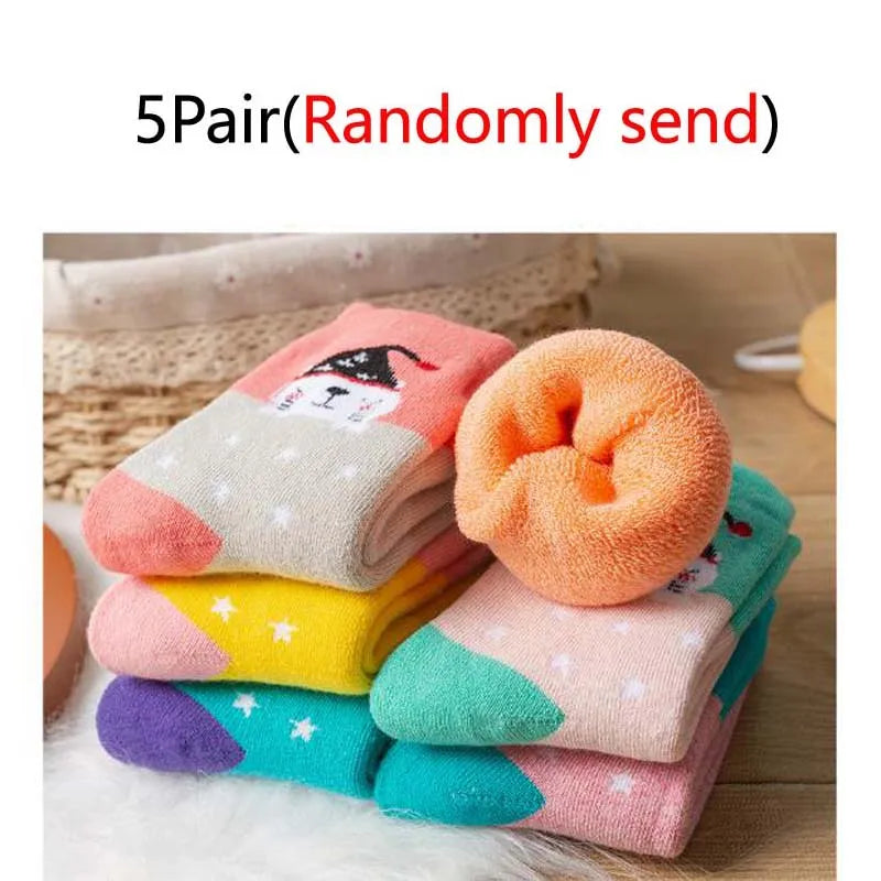 5Pai/lot New Boys' and Girls' Baby Socks  Autumn Winter Thickened Warm Socks
