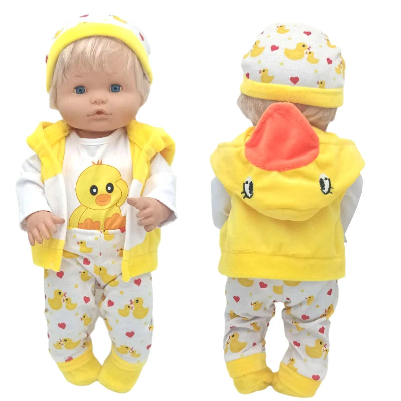 for 16" Nenuco Doll Winter Vest Coat Pants Hat Shoes Ropa Y Su Hermanita 40cm Baby Dolls Clothes Children Gift Toys Girl's Gifts
