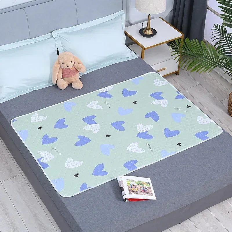 Cute Waterproof Washable Mattress Urine Mat for Baby Toddlers Cartoon Bed Protector Diaper Bedding Urine Pads Cloth Breathable