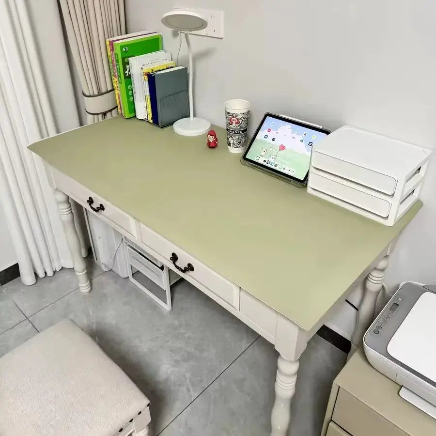 Leather Desk Mat Eco-Friendly Waterproof Table Protector Anti-Fouling PU Leather Table Cover Large Size Non-Slip Desk Cover