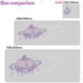 Large Kawaii Grey Gaming Mouse Pad Non Slip Rubber Stitched Edge Desk Mat For PC Laptop Office Dorm Switch Keyboard Gamer Gift