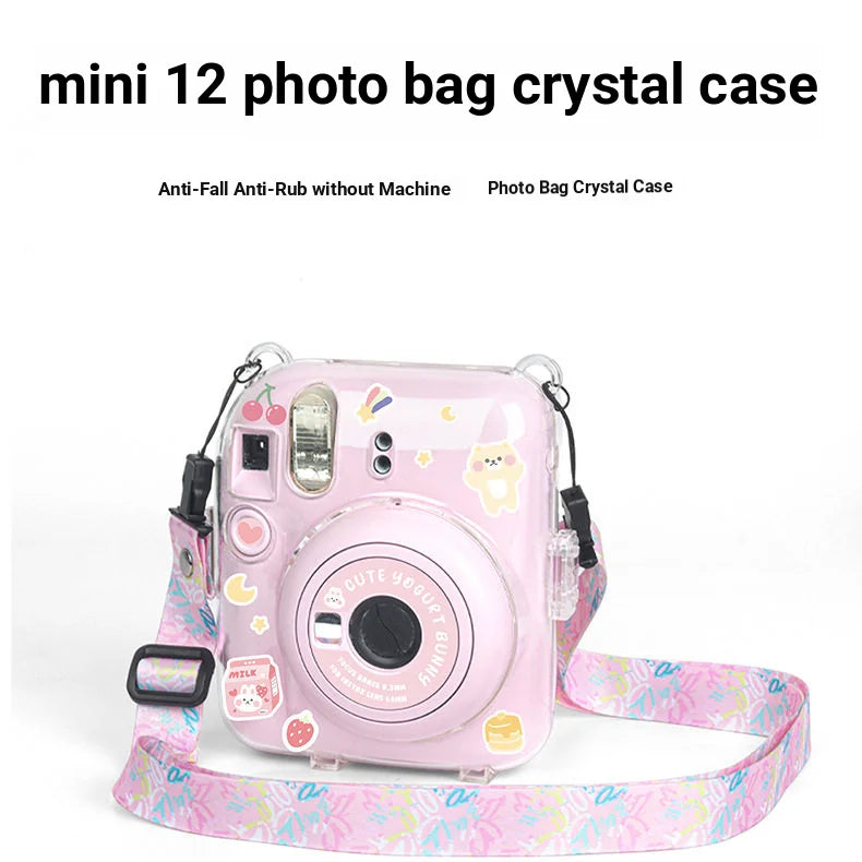 Camera bag For Fujifilm Instax Mini 12 Case Transparent Photo Storage Protective Cover Camera Stand Diy Sticker Sets