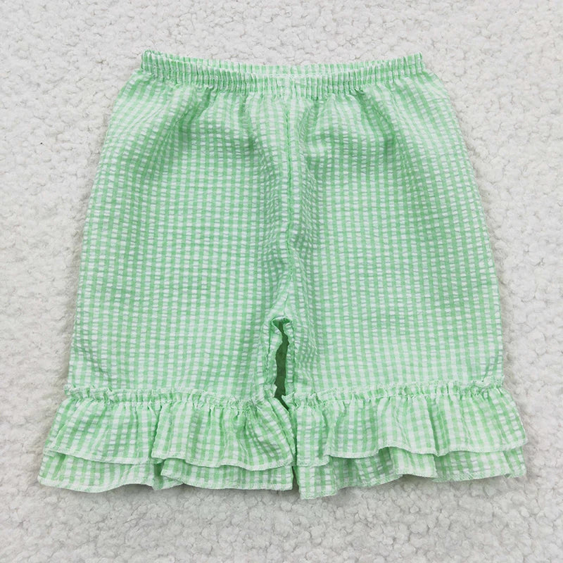 Wholesale Children Toddler Summer Seersucker Shorts Clothing Kids New Matching Baby Boy Girl Clothes