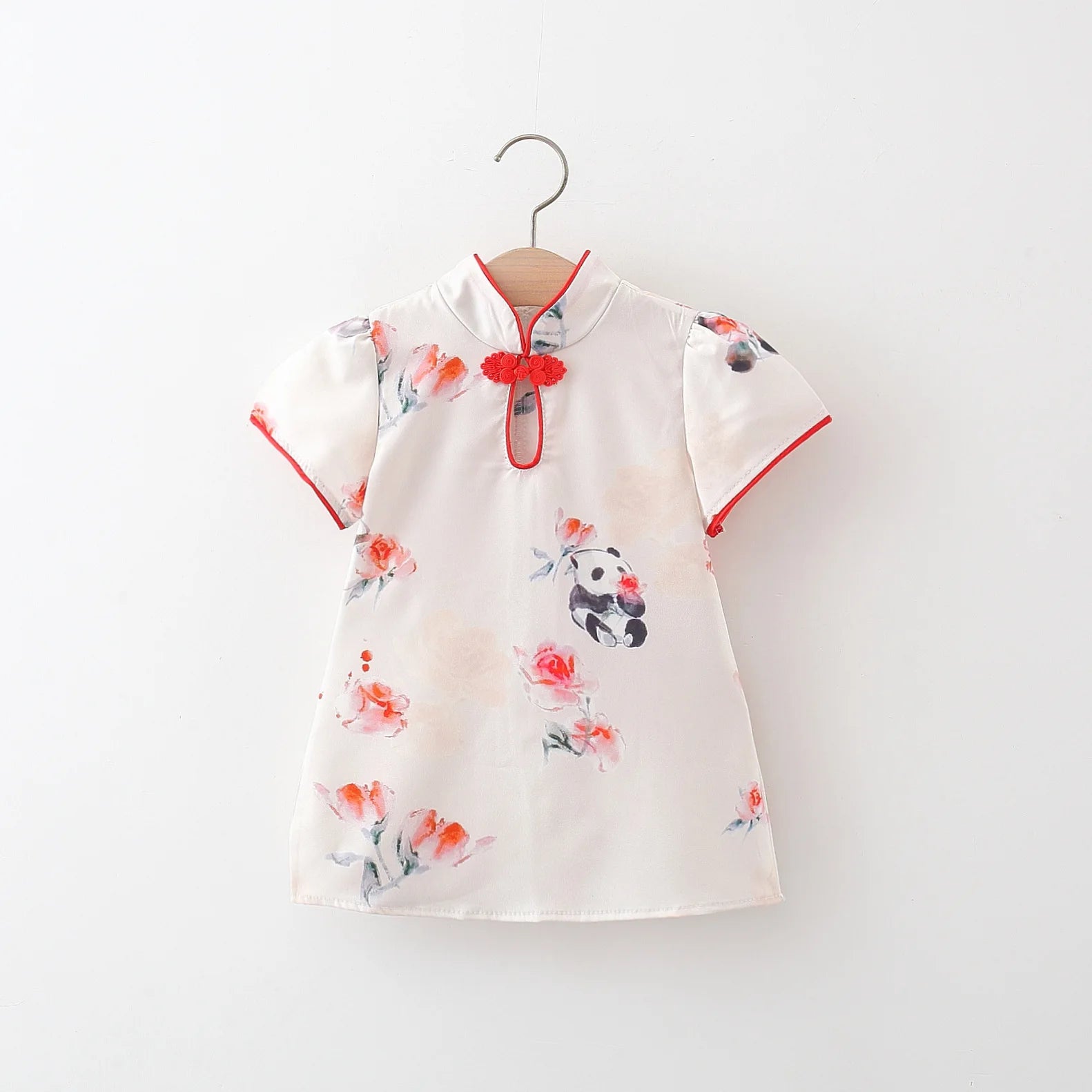 Baby Girl Dress Summer Fan Lotus Flower Girl, Chinese Style Dress Children'S Cheongsam Dress