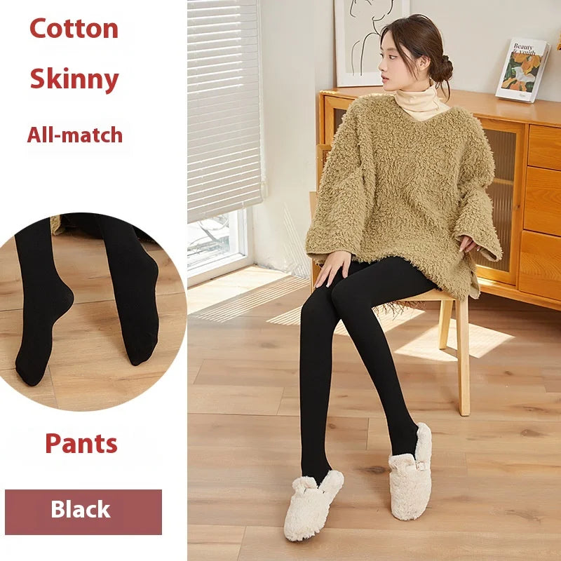 Maternity Pantyhose Cotton Vertical Stripe Autumn and Winter Padded Warm Toe Adjustable Maternity Thickening Bottom Pantyhose