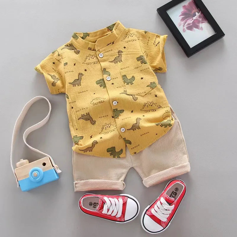 Children's clothing summer Korean version thin baby suit cartoon trendy casual two-piece set