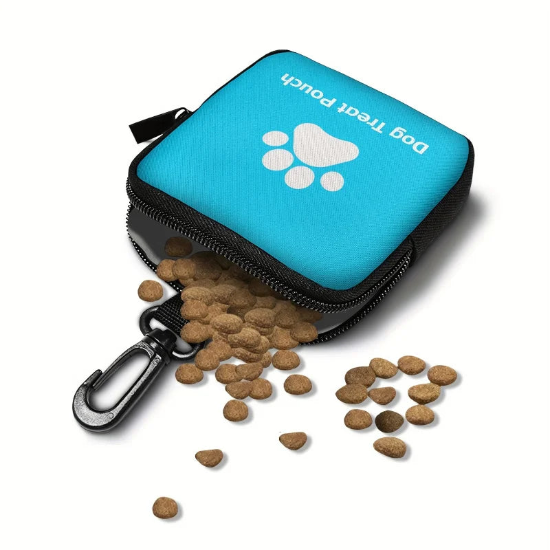 Waterproof Dog Paw Print Zipper Coin Purse Pet Treat Storage Bag for Dog Walking