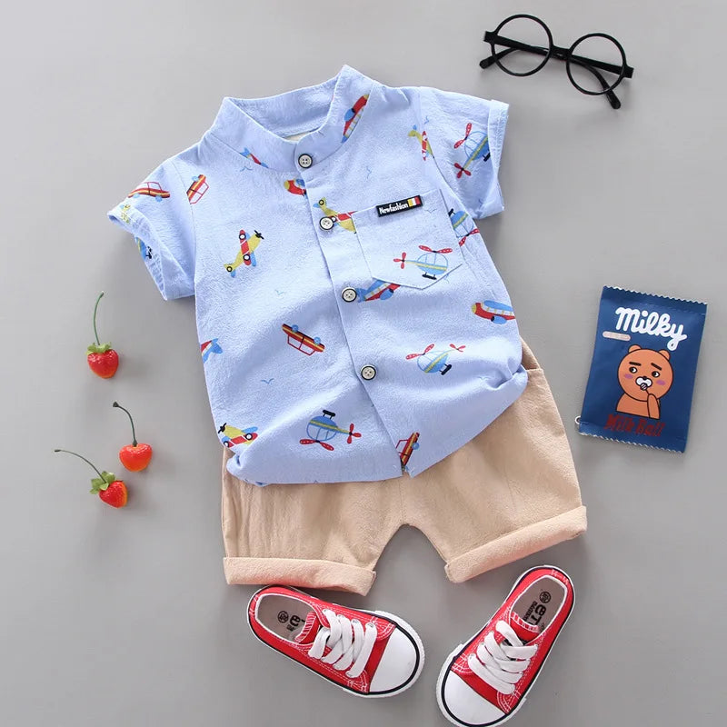 Fashion Baby Boy's Suit Summer Casual Clothes Set Top Shorts 2PCS Baby Clothing Set For Boys Infant Suits Kids Clothes