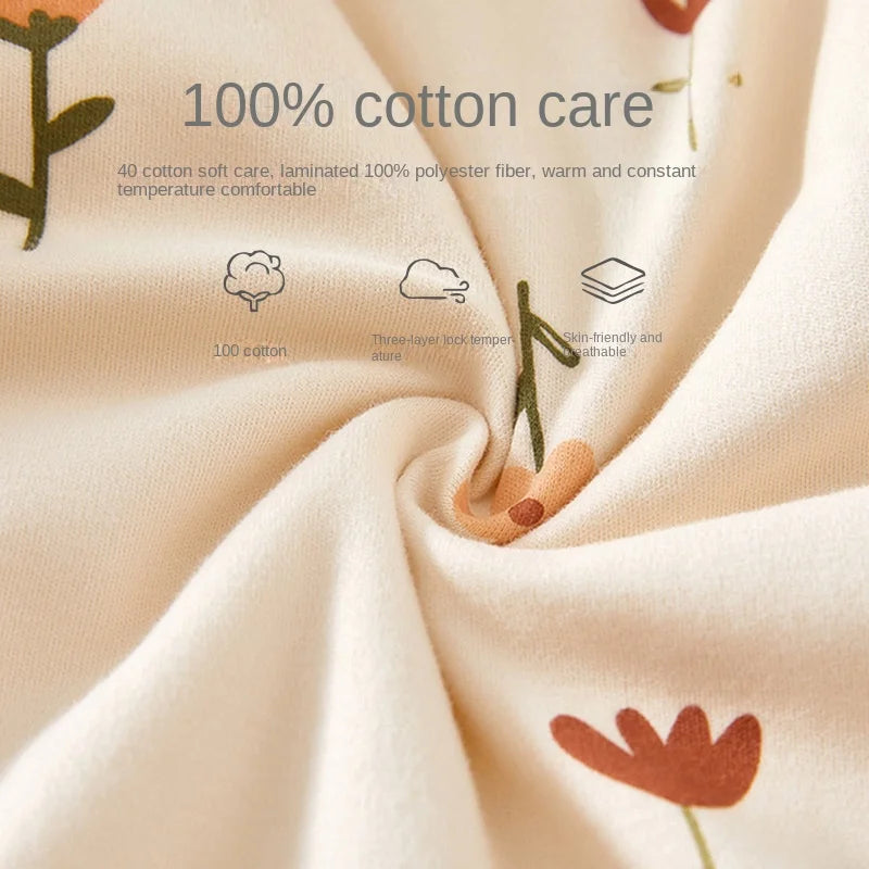 Newborn Butterfly Clothes Climbing Clothes Thickened Double Layer Warm Cotton Printed Monk Clothes Autumn and Winter