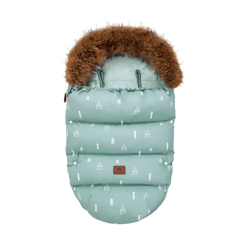 Baby Bag For Stroller Thickness 92Cm Windproof And Waterproof Removable Fur Collar Winter 0-2Y Baby Stroller Accessories
