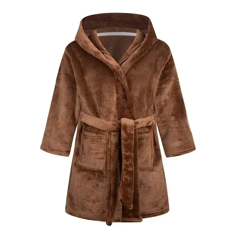 Kids Bathrobe for Girl Children Clothing Girl Flannel Bath Robe Clothes Boy Cartoon Night Robe Kids Pajamas For Girl 2-12 years